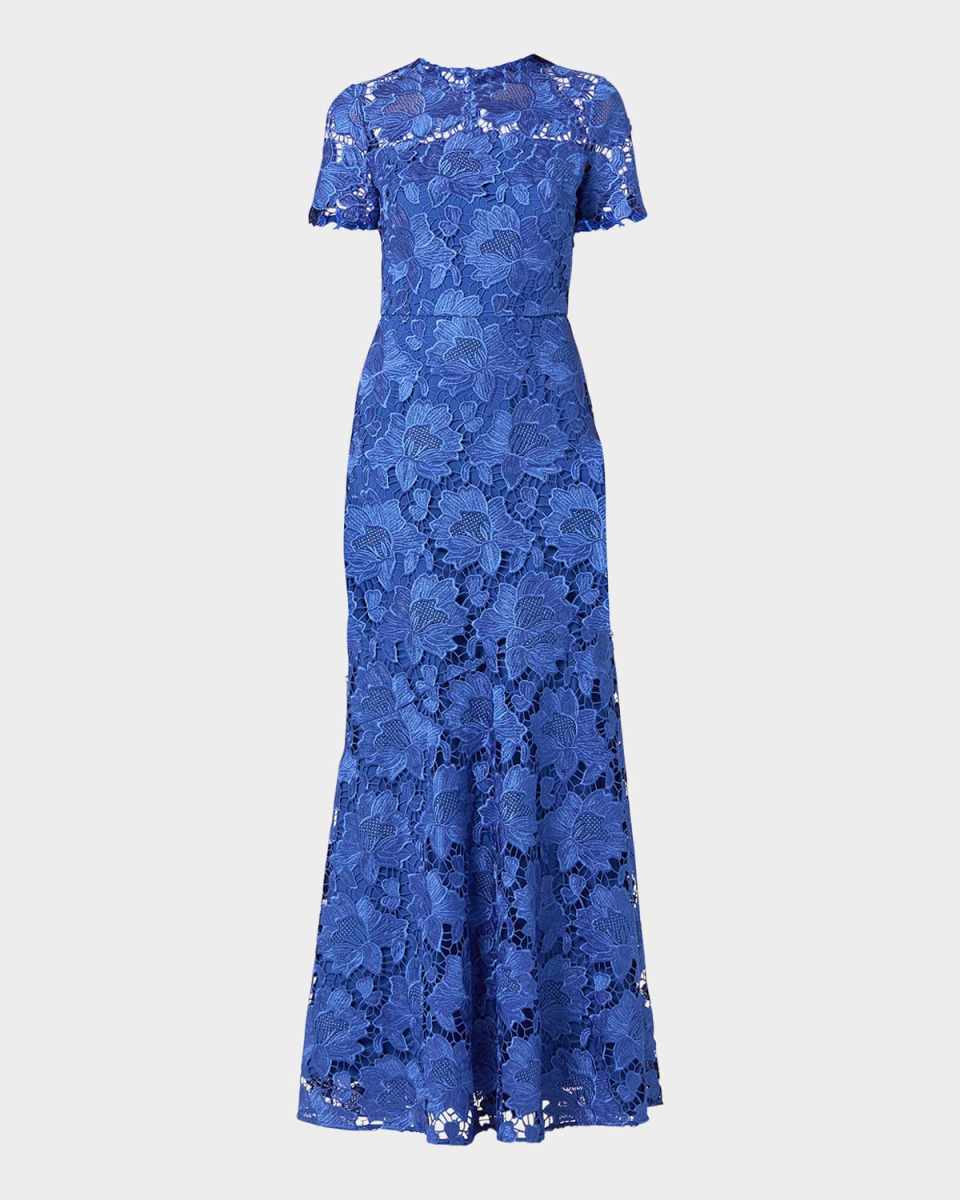 Elie A-Line Floral Lace Gown